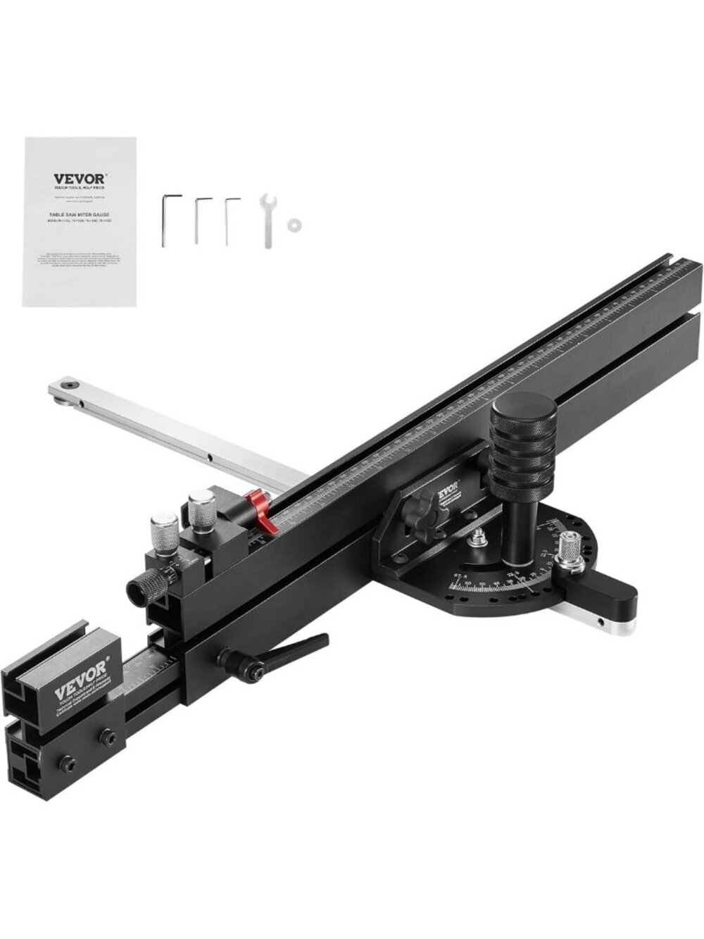 Precision Miter Gauge for Table Saw - Adjustable Angle Stops, Aluminum Alloy